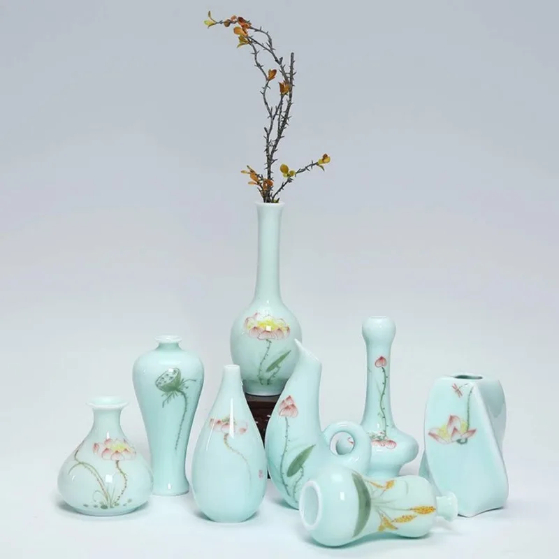 

Ceramic vase, creative art, Chinese vase, office, home furnishing Hotel, high-end ornaments, celadon
