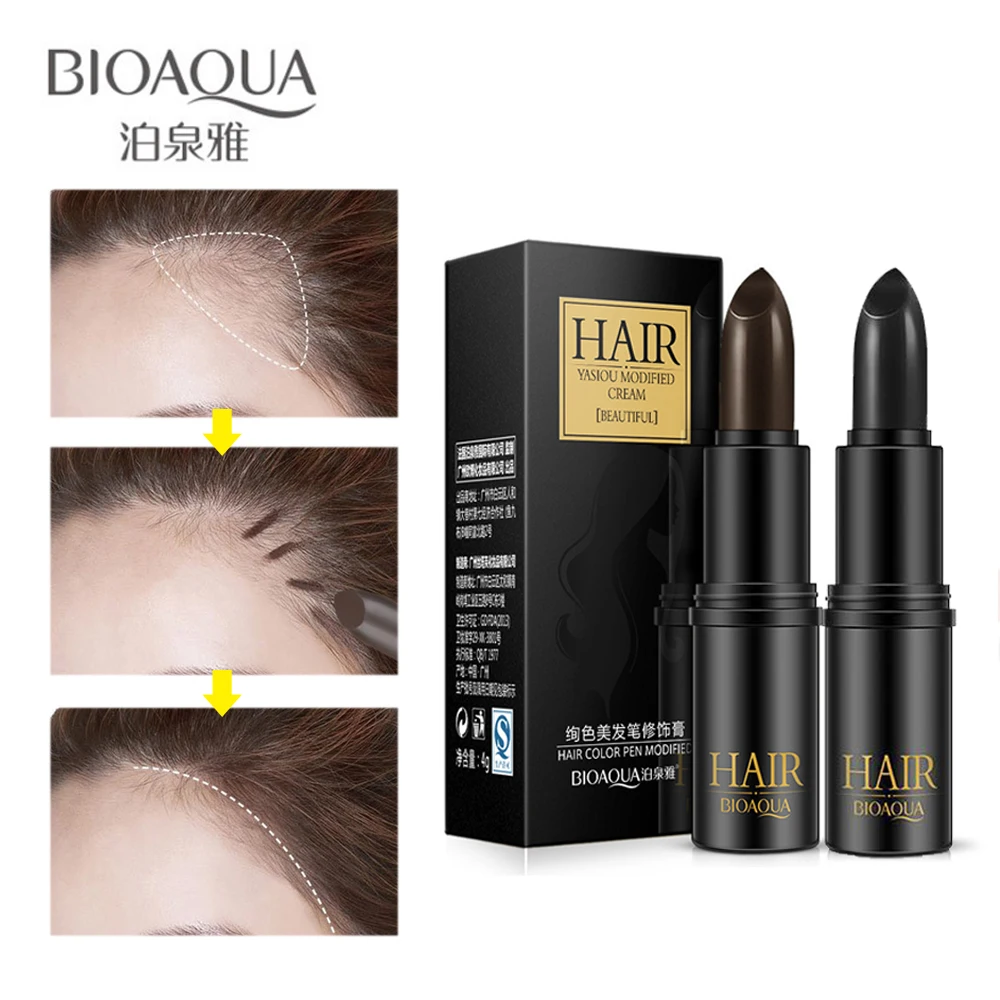 Hair Color Pen Stick Quick Dry Natural Plant Black Brown Hair Dye
