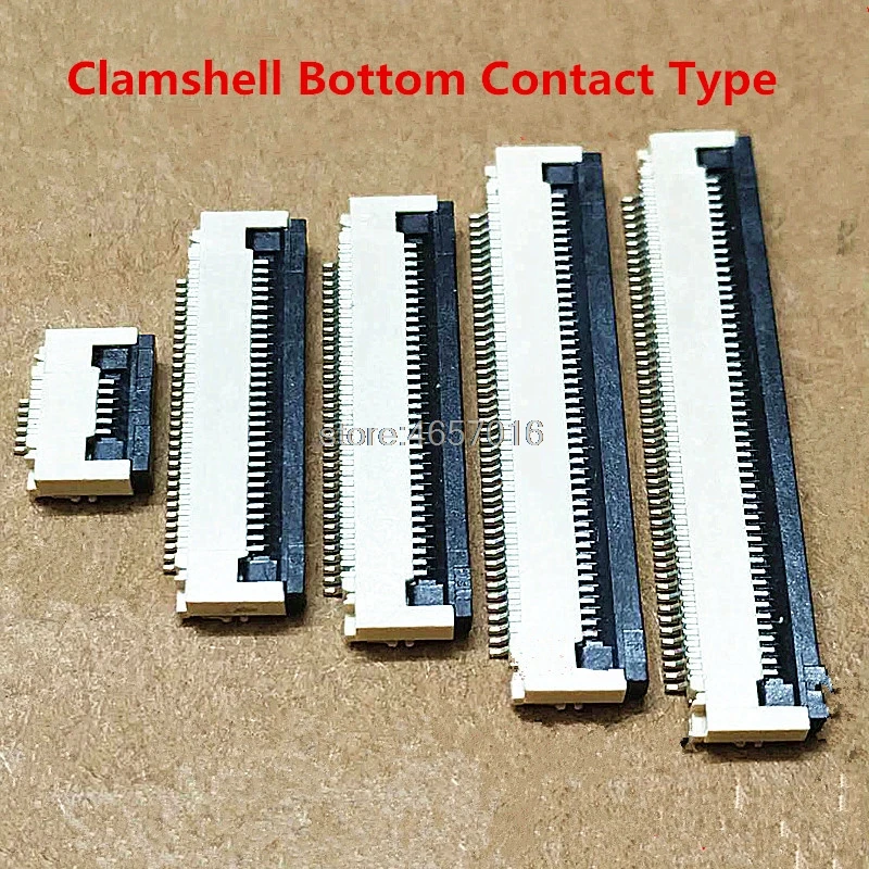 Clamshell Bottom Contact FPC/FFC Flat Cable Connectors Pitch 1.0mm 4/5/6/8P-30P Clamshell Bottom Contact FPC/FFC Flat Cable Connectors Pitch 1.0mm 4/5/6/8P-30P