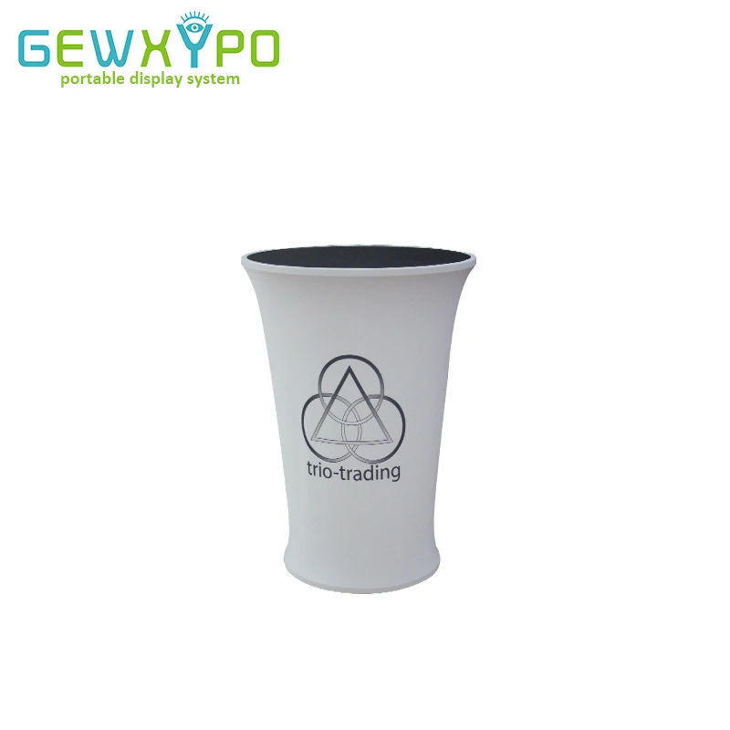 

Exhibition Booth Portable Round Counter Display With Full Color Banner Printing,Portable Trade Show Promotional Table