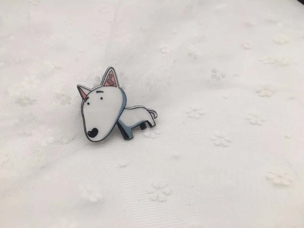 1 шт. высокое качество 2017 г. модная красивая черно белая брошь в виде щенка с