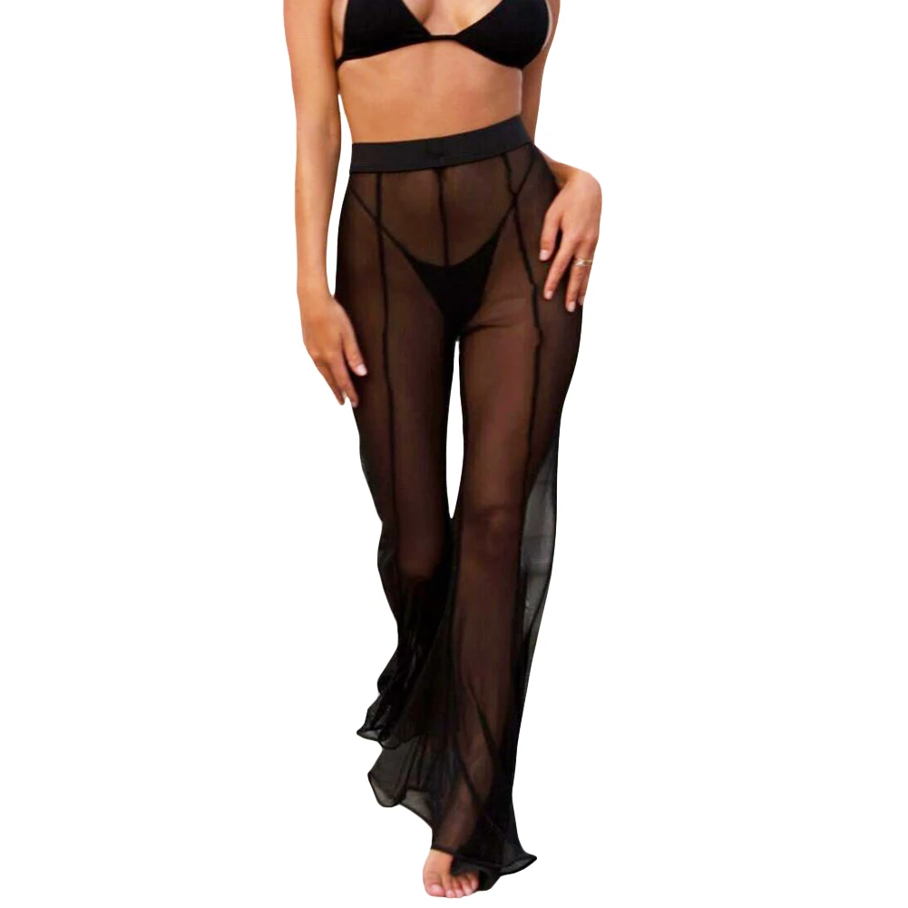 mesh bell bottom pants