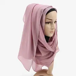 Oioninos хиджабы для женщин Женские Простые однотонные Длинные шаль платок женский день Обёрточная бумага простой хиджаб Мусульманская мода