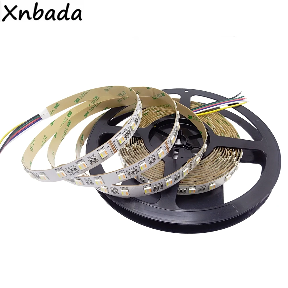 SMD5050 RGB+ CCT(белый+ теплый белый) светодиодная лента светильник 60Led/m DC12V 24V CW+ RGB+ WW чипы гибкая светодиодная лента 5 м/лот