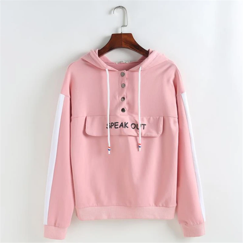 MERRY PRETTY 2018 Womens Pink Hoodies Sweatshirts Sweet FashionLetter ...