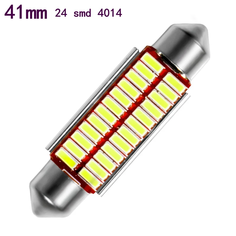 10 шт. 31 мм 36 мм/39 мм/41 мм C5W C10W 12 16 20 24 SMD 4014 Светодиодный лампочки CANBUS ERROR FREE автомобильный фестонный лампа салона Houseing светильник