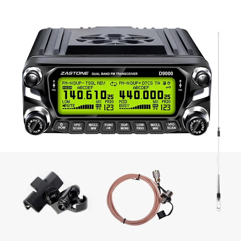 

Zastone D9000 50W Car Walkie Talkie 50km Dual Band UHF VHF Mobile Radio Transceiver Large LCD Screen Display 512 Channel Station
