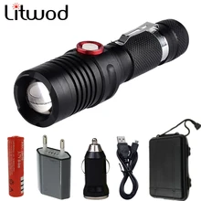 Z20 LED flashlight 4000 lumens XML-T6 / L2 hunting Zoomable LED torch Micro USB charger 18650 rechargeable battery