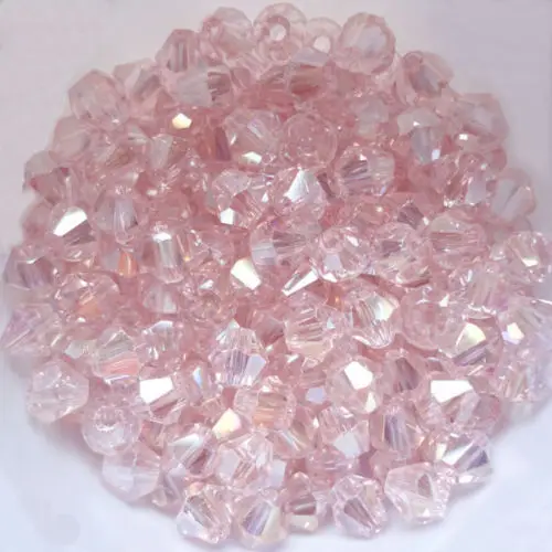 

TOP quality 4mm 1000pcs AAA Bicone Upscale Austrian crystals beads Pink AB color plating Jewelry Making DIY #5301