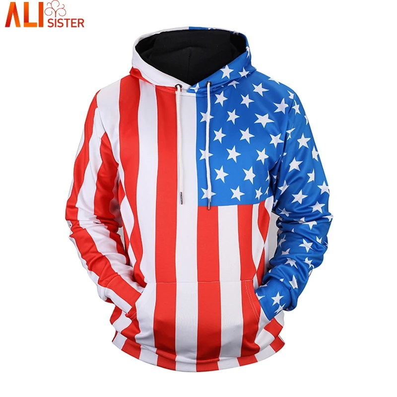 USA Flag Stars Stripped 3d Hoodies America Fashion Alisister Hip Hop