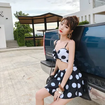 

One Piece Swimsuit Plus Size Swimwear Women 2019 Swimsuits Summer Push Up New Sexy Backless Skirt Korea Solid Polyester Sierra