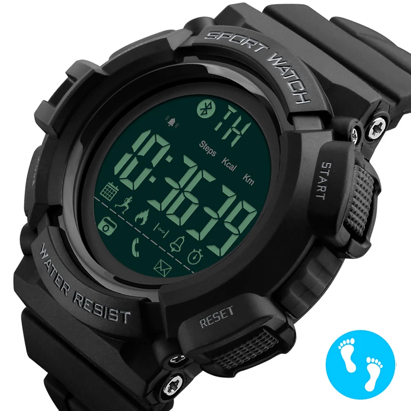 

SKMEI Prevail Bluetooth Clock Smart Watch Men Women Notification Remote Control Pedometer Sport Watch Waterproof Men Wristwatch
