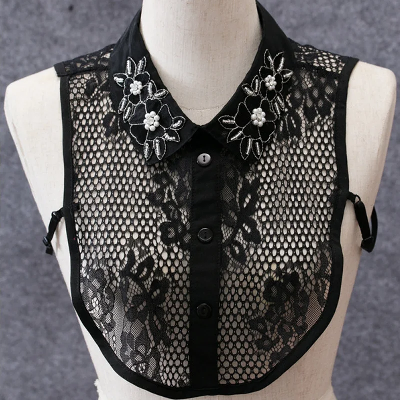 Fashion Blouse detachable false fake pearl female shirt fake collar