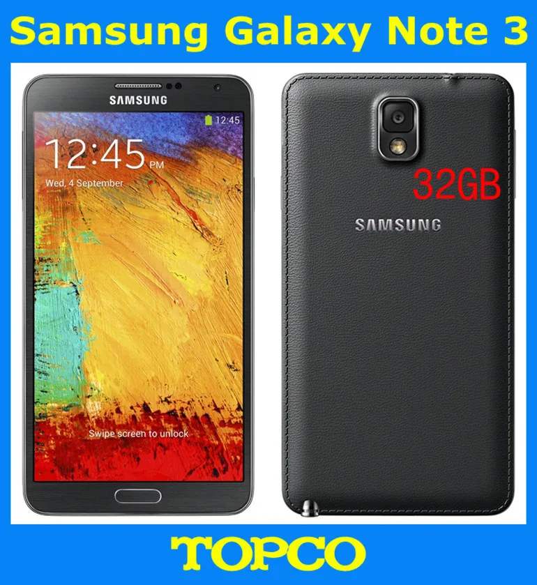 Samsung Galaxy Note 3 N9005 разблокированный Android мобильный телефон четырехъядерный 5," 13MP wifi gps 3g& 4G GSM SM-N9005 32GB rom