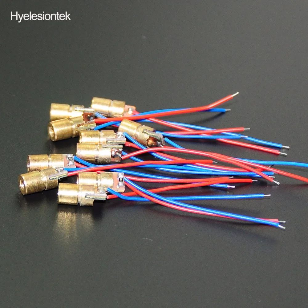 

10pcs Laser Diode 5mw Laser Diod Module Diody LED RED Laser Diodo 650nm 6mm 5mw 3V LED Dot New DIY Kit Copper Head 650nm 3v 6mm