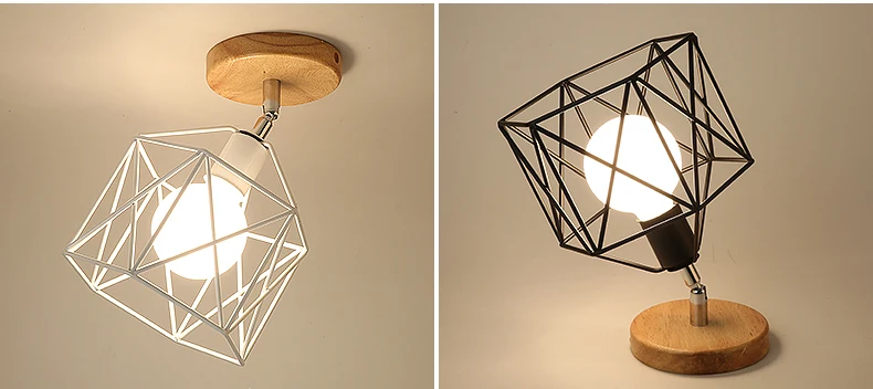 Lâmpada do Teto Cobre e Tons Ferro Madeira Sombra Luz Pingente Triângulo Metal Teto Lampshades E27 5w - 10 Luzes e Iluminação