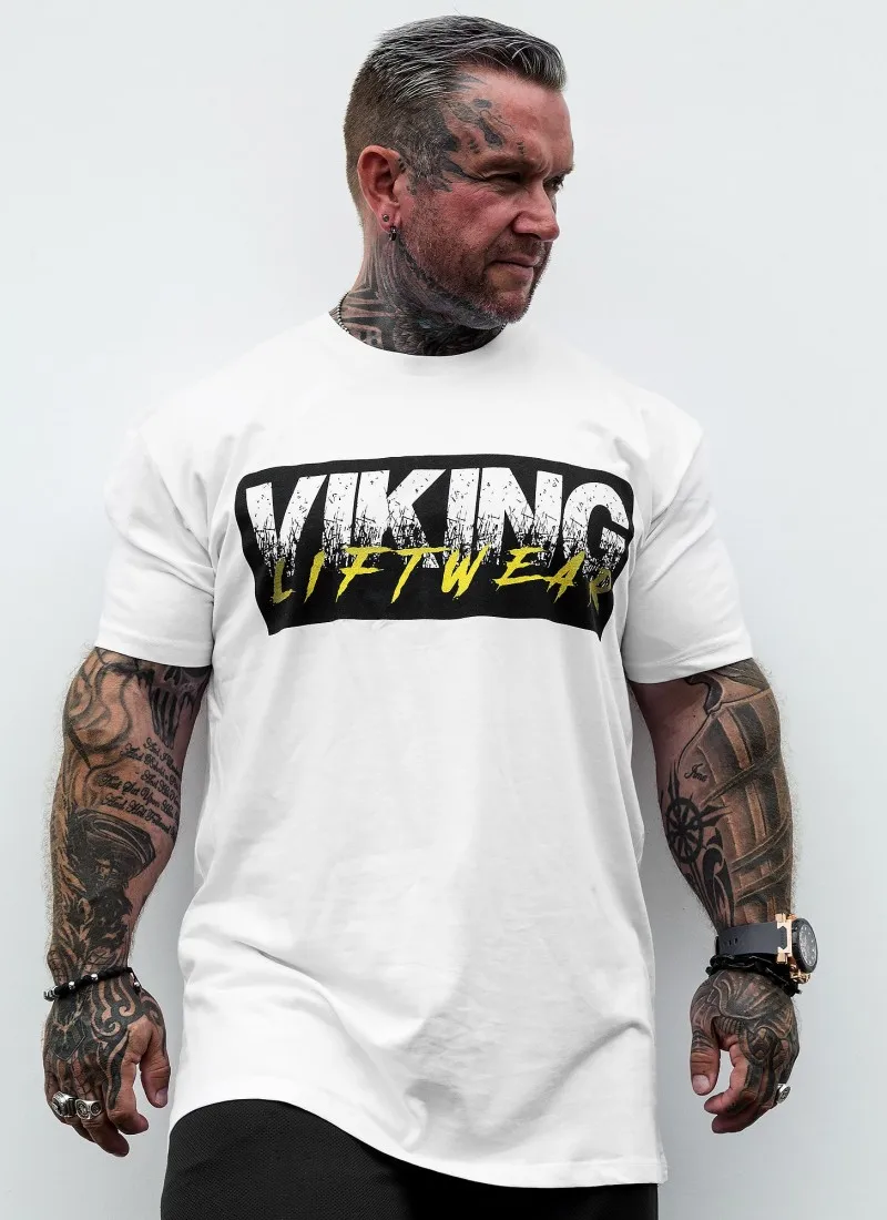 VIKING новая брендовая одежда тренажерные залы Tight футболка мужские фитнес футболка для мужчин Gyms футболка для фитнеса и занятий летние топы