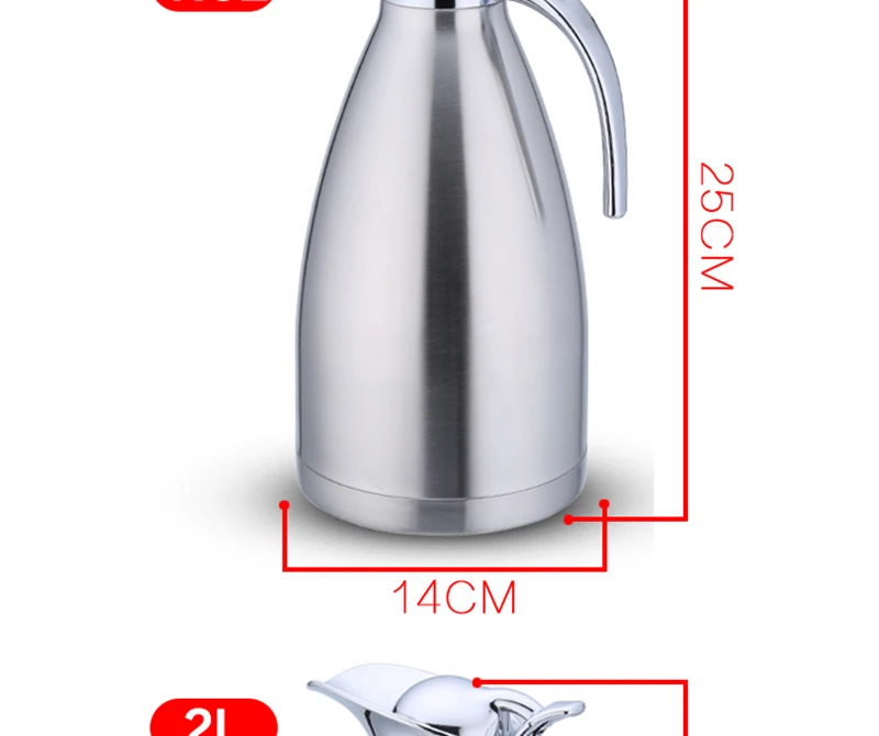 2 Liter Large Coffee Carafe Double Wall Stainless Steel Thermal Bottles Flask Tea Pot Jug With Lid Vacuum Insulated Thermos Coffee Carafe11