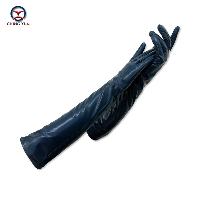 Billige CHING YUN winter dame mode schaffell leder Arm hülse frauen aus echtem leder handschuhe weibliche lange art Ellenbogen Schaffell zp002