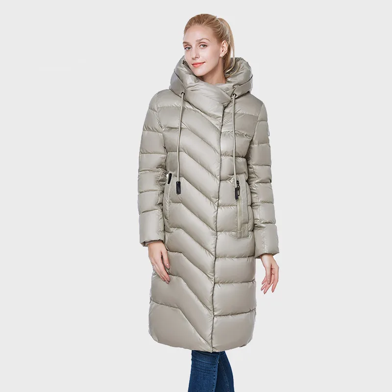 SnowClassic новая куртка Женская camperas mujer abrigo invierno пальто женщин парка Icepeak толстые деталь украшения модный дизайн - Цвет: BGREEN