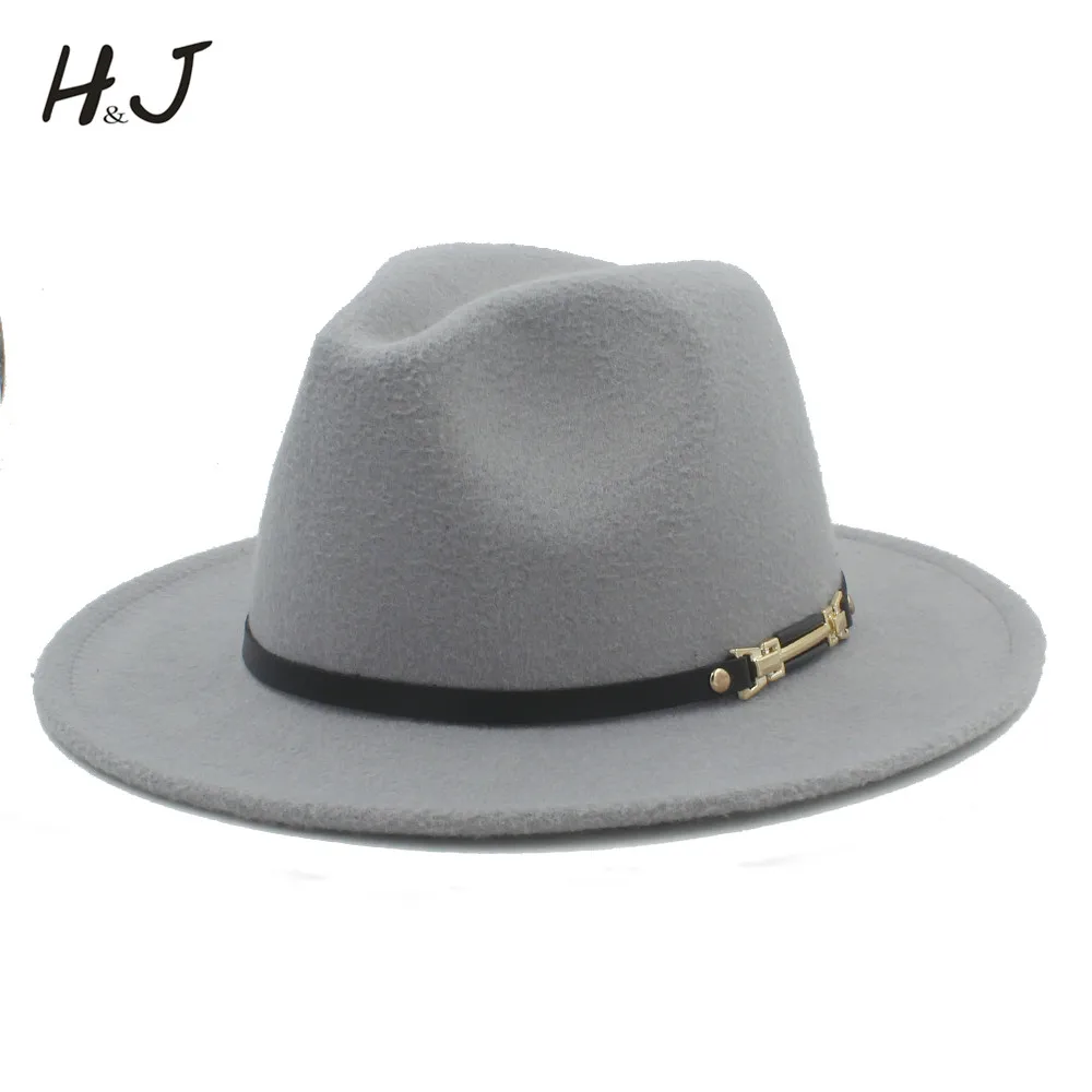 

Wool Women Men Fedora Hat For Gentleman Elegant Lady Winter Autumn Floppy Cloche Wide Brim Jazz Church Godfather Sombrero Caps