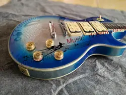 Китай OEM магазин Firehawk. G электрогитара Эйс фрейли именная гитара три пикап синий блестящий металлических частиц