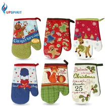 Upspirit термостойкие рождественские Прихватки с рисунком тканевые перчатки чаши Прихватки для гриля СВЧ инструменты милые принадлежности для выпечки