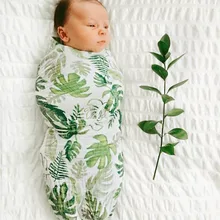 One Piece Toddler Infant Baby Boy Girl Floral Swaddle Muslin Blanket Wrap Swaddle Receiving Blankets Cotton Cloth Print