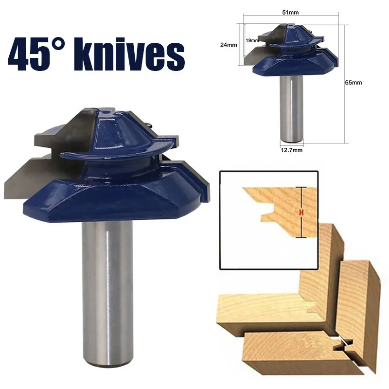 

1/2 Blue Miter Router Bit Tool Business Accurate Convenient Durable Carpenter Milling Cutter Factory Woodworking