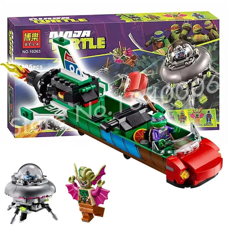 

285pcs Teenage Mutant Turtles T-Rawket Sky Strike New 10263 Model Building Blocks Children Toys Movie Games Compatible With lego