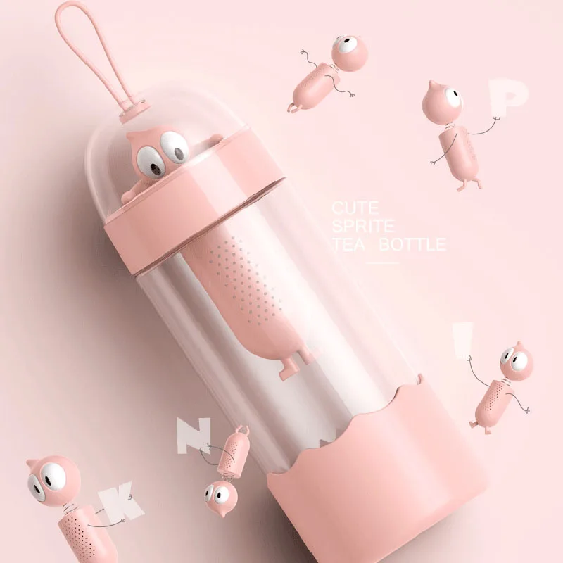 

Cute Cartoon Glass Water Bottle Leakproof Cute Girls Tumbler For Water Portable With Tea Filter Outdoor Drinking Water Bottle