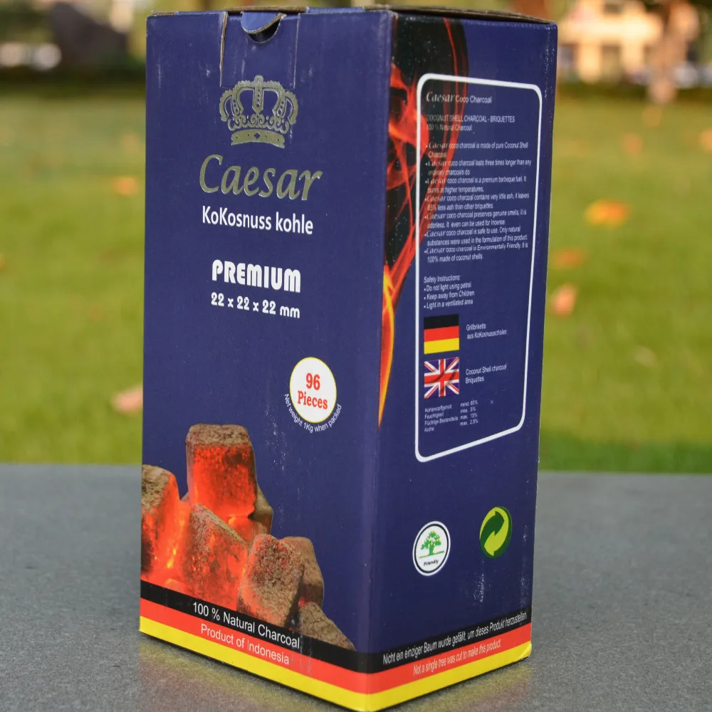 

96Pcs/Box Square Natural Charcoal For Hookah Shisha Fast-ignition 22*22*22MM Fully Burning,Slow Burning For Water Smoking Chicha