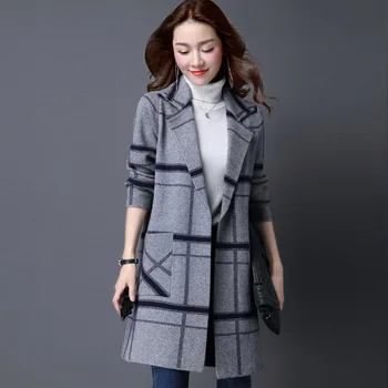 

M-3XL Korean Coat Women Spring Autumn Knitted Sweater Plus Size Cardigan Women Winter Jacket Loose Big Yards Long Sweaters Coat