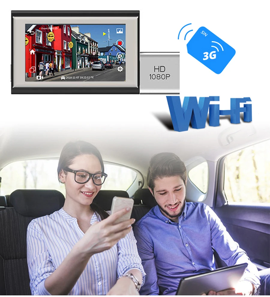 WHEXUNE 3,0 дюймов 3G Android 5,0 Wifi Автомобильный видеорегистратор зеркало заднего вида с двумя объективами Full HD 1080P видеорегистратор gps регистратор рекордер