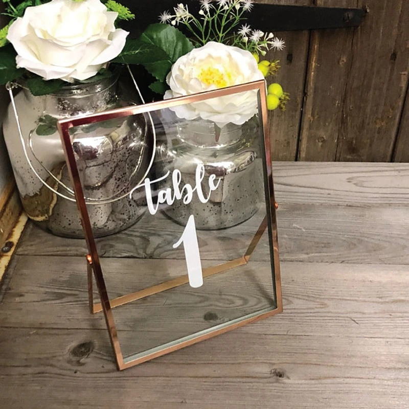 Table Number Art Decals Wedding Party Glass Decor