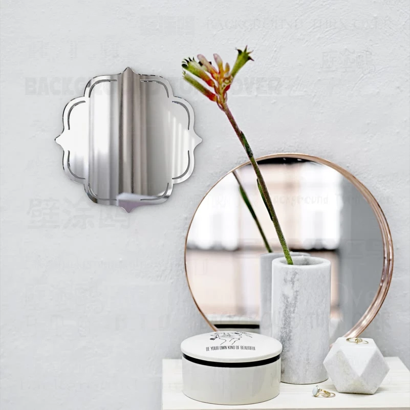 Зеркало настенные зеркала туалетный Kawaii макияж круг душ круглый Декор Декоративные наклейки для комнаты полная маленькая спальня для круглых M033