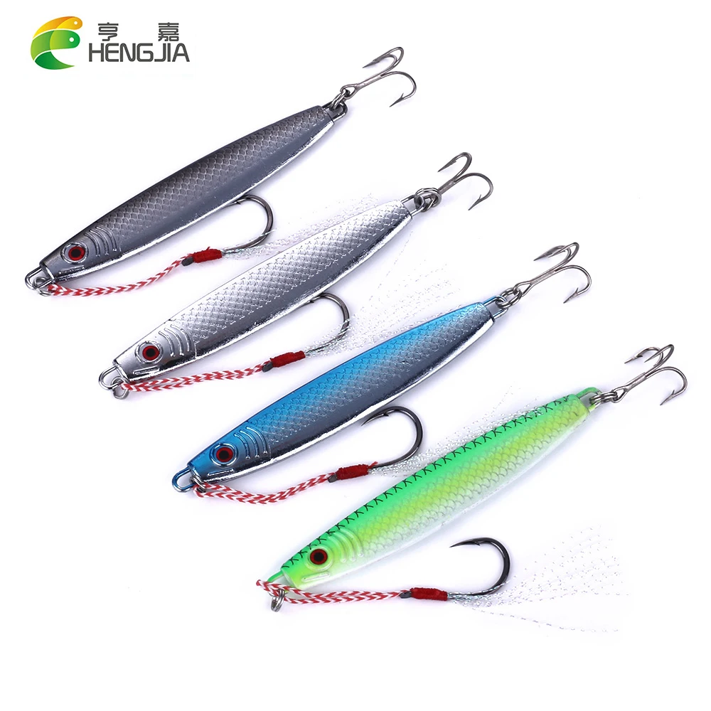 HENGJIA 4PCS 9.5cm 40g Hard Metal Isca Artificial Iron Lead Fishing Lures Jig Carp Fishing Pesca