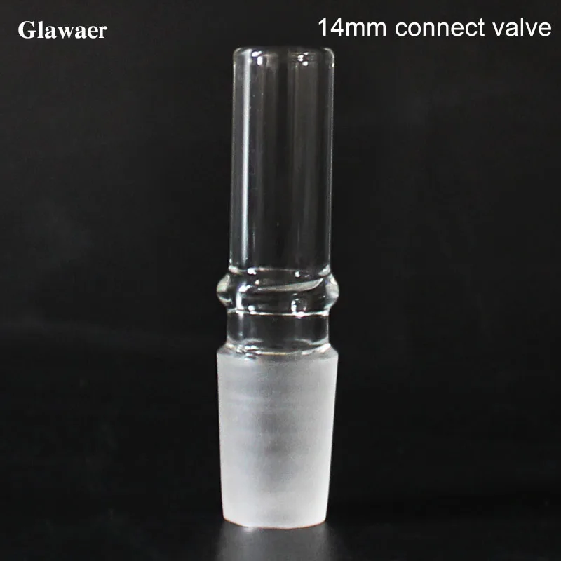 1pcs glass hookah shisha 14mm or 19mm spiral shape contact valve bent type connect valve release vapor hookah accessories