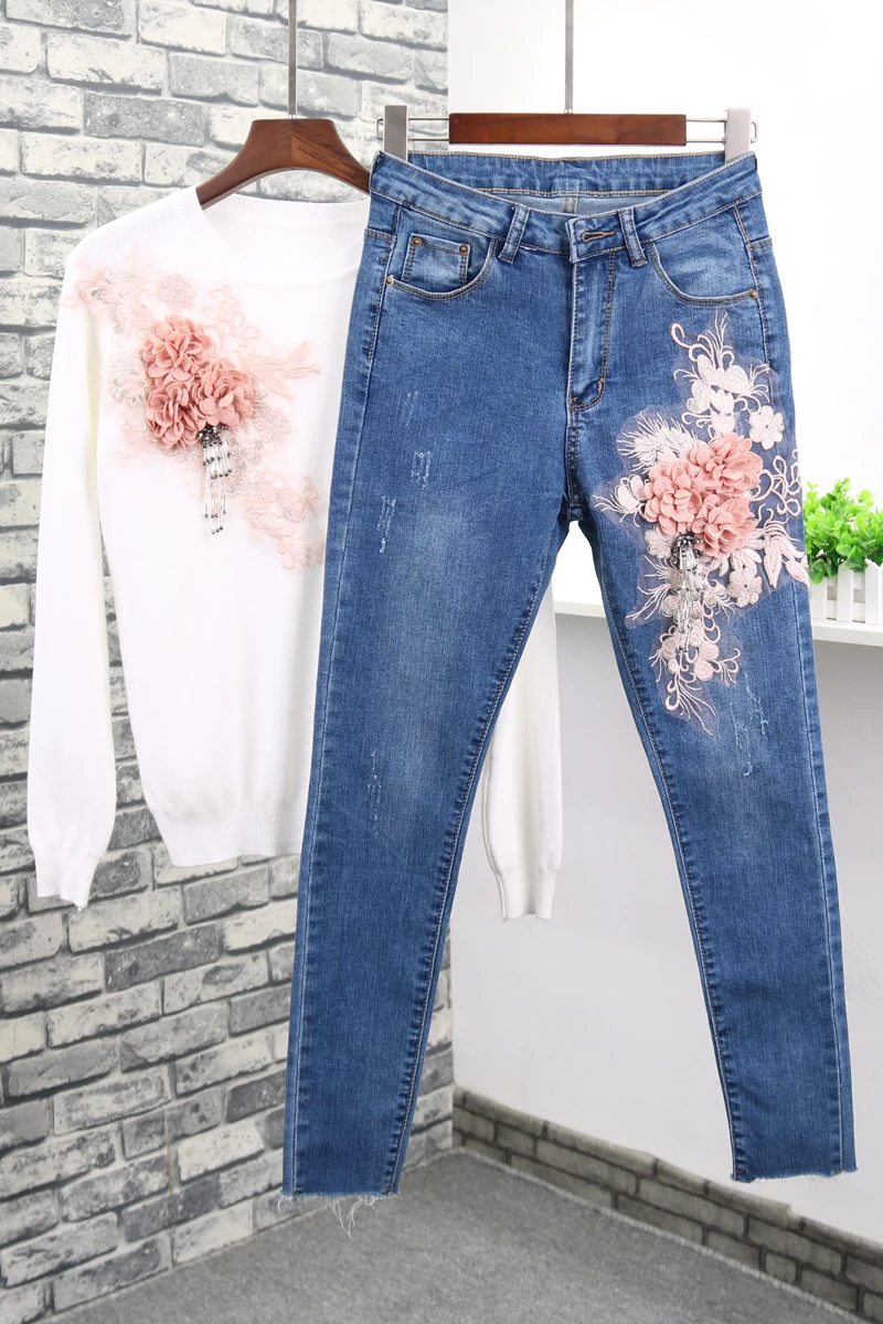 pieces stretch jeans