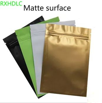 

Matte Green/White/Black Aluminum Foil Plastic Zip lock Pack Bag Flat Moisture-proof Zipper Package With Tear Notch for small gif