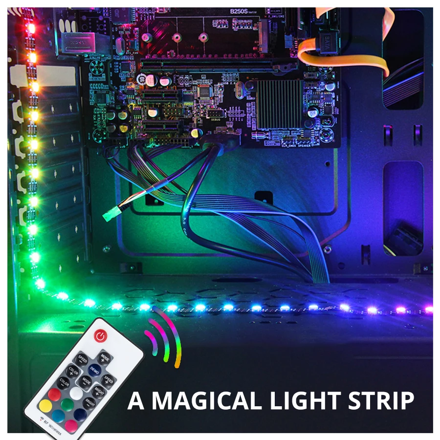 3535 RGB Светодиодные ленты SATA Интерфейс для корпуса компьютера Декор DC 12 V 60 120 светодиодный s/m SMD 3535 диода лента с РФ дистанционного 0,5-2 м