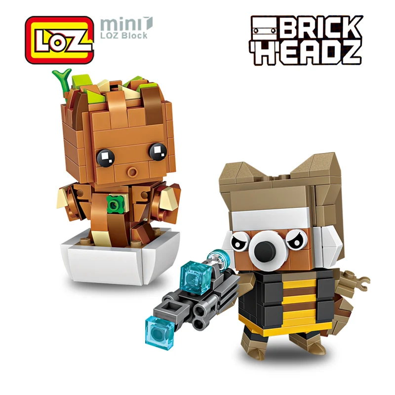 

LOZ Treant Rocket Racoon Guardians Galaxy flowerpot Action Figure Toy Model Mini Building Blocks Brick Head For Children Ages 6+