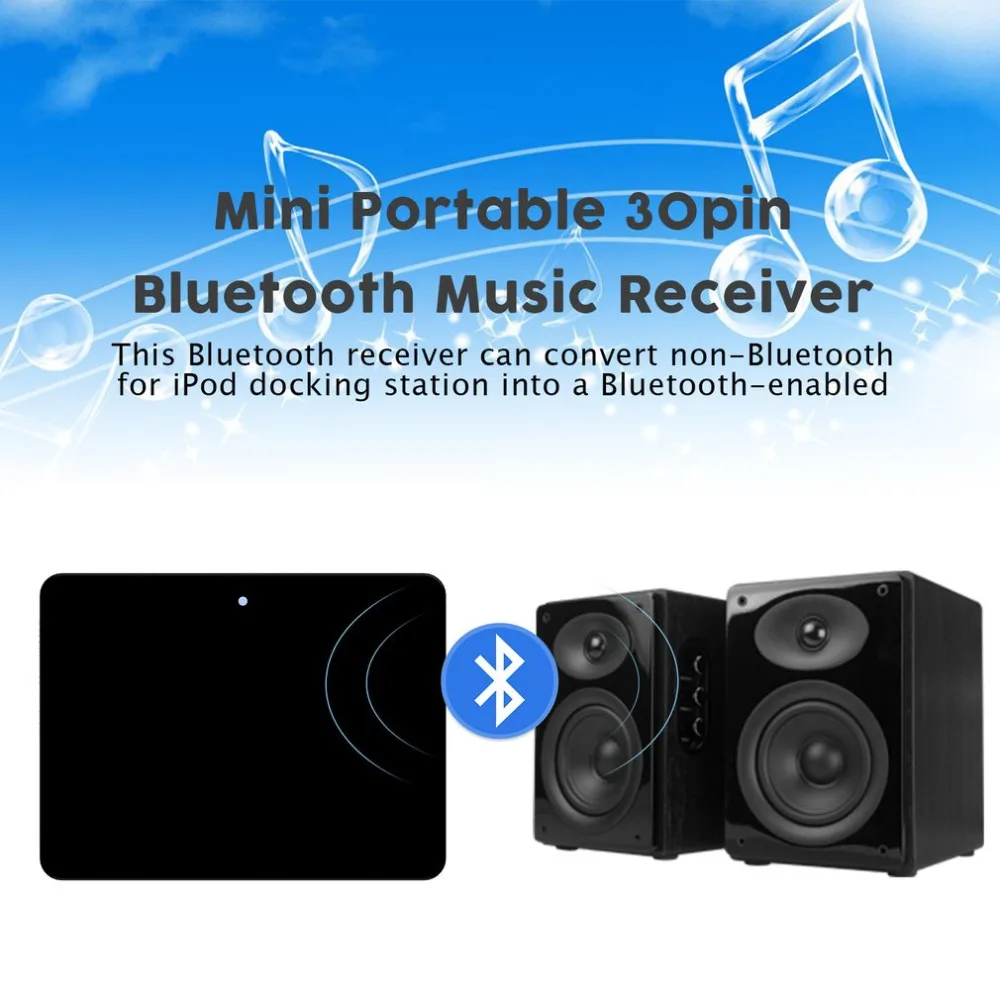 

Mini Portable 30pin Bluetooth Music Receiver For iPod Stereo Music Sounddock Audio Music Receiver Adapter Plug
