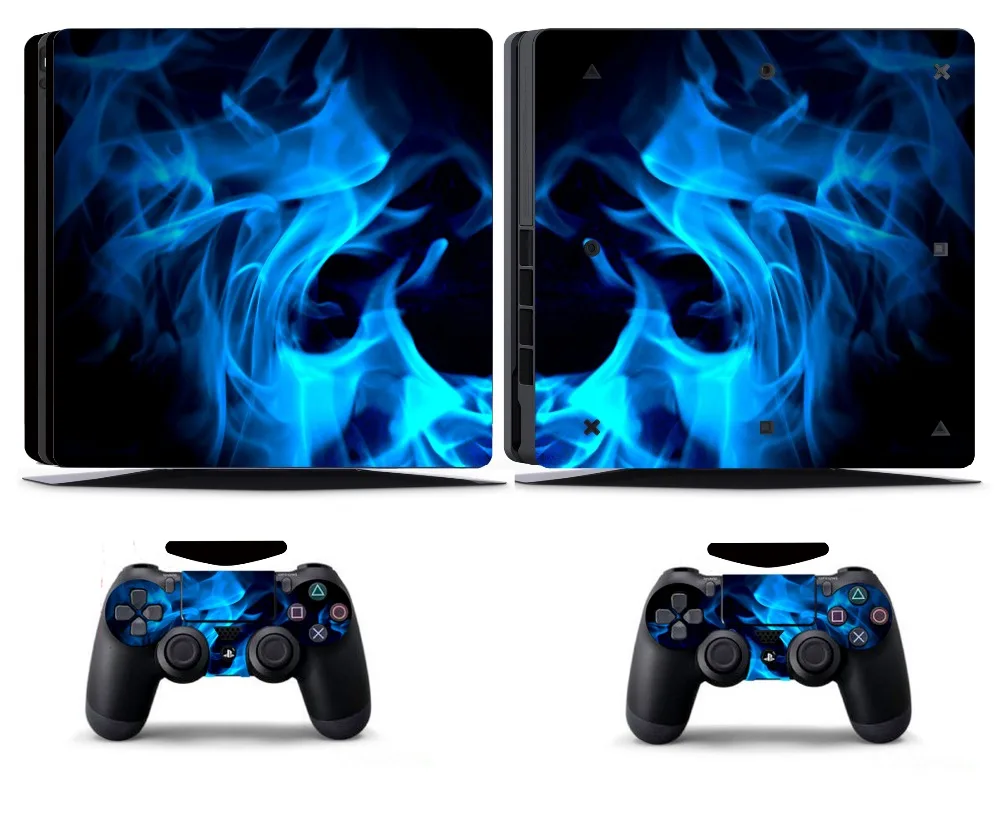 

Fire 261 PS4 Slim Skin PS4 Slim Sticker Vinly Skin Sticker for Sony PS4 Slim PlayStation 4 Slim and 2 controller skins