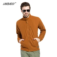 LANBAOSI Осенняя уличная спортивная одежда флисовые куртки для мужчин ветрозащитный дышащий Туризм Отдых Восхождение пальто толстовки 3 кармана