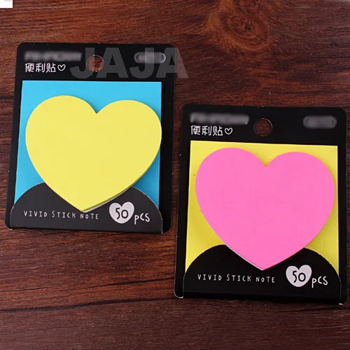 1PC Memo pad Heart square shape sticky notes Cute memos Stationery