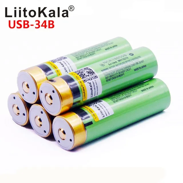 LiitoKala USB-34B 3,7 V 18650 3400mAh литий-ионная USB аккумуляторная батарея с светодиодный светильник-индикатор DC-Charging