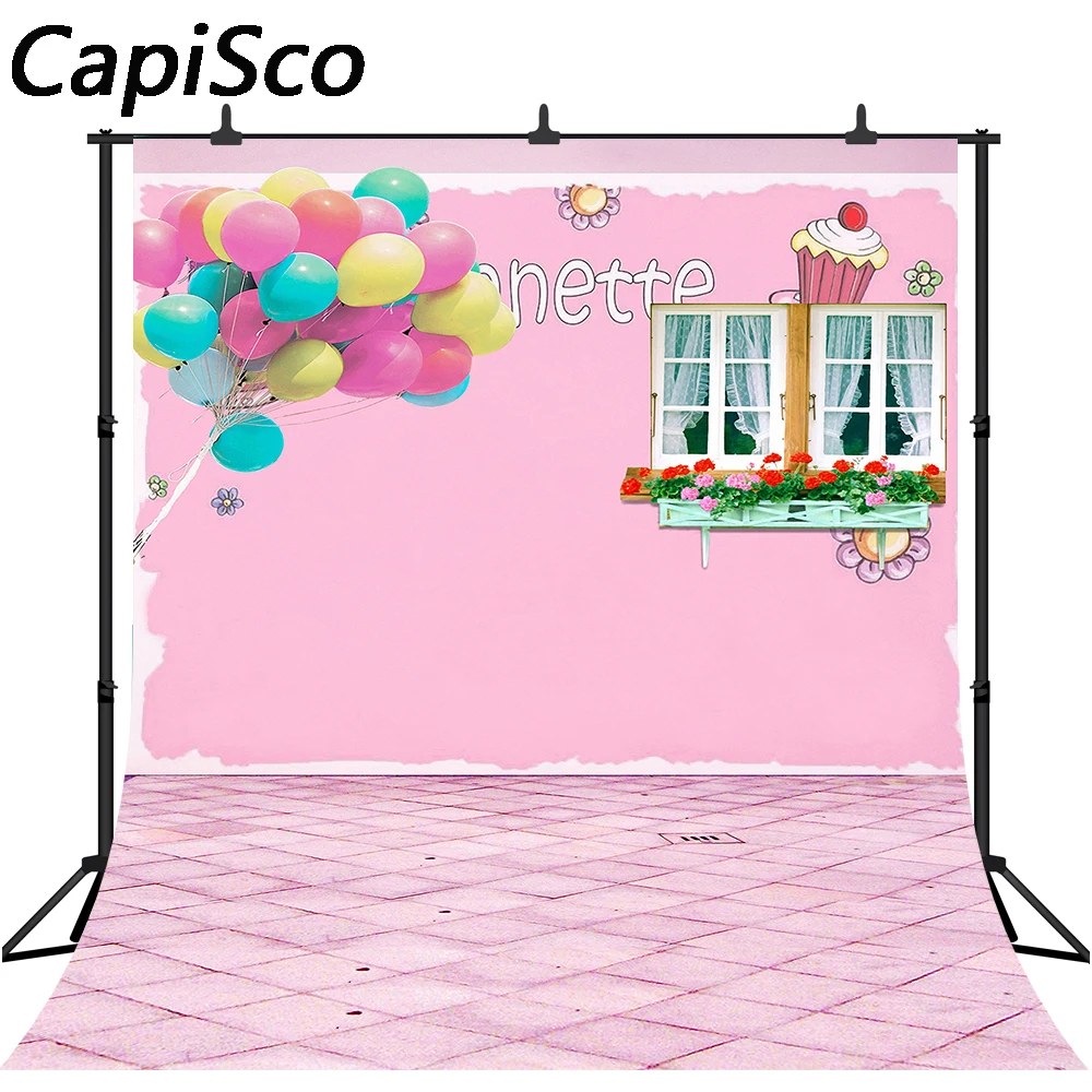 Capisco фотографии фоновые цветы воздушный шар мороженое розовый настенный фон дети