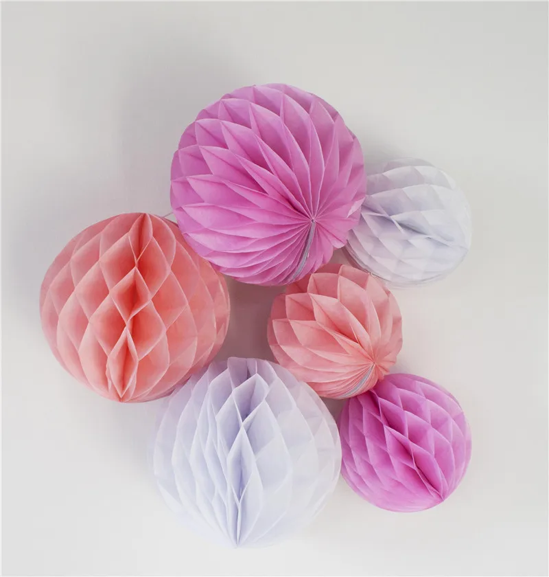 Смешанные размеры 4/6/8/10/12 inch декоративные ткани Бумага цветы Honeycomb шары висят для отдыха и вечеринок свадебный декор