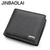 Jinbaolai Men's Genuine Leather Wallet With Coin Pocket Short Designer Purse For Man Card Holder Interior Zipper Pocket 1